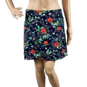 Lady Hagen Floral Golf Skort Size 4 Navy Green Red Built-in Shorts